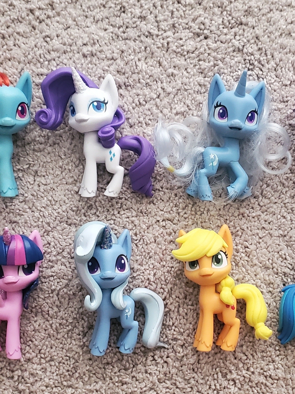 My Little Pony Mini Figure Lot - Blue, White, Purple, Orange, Yellow
